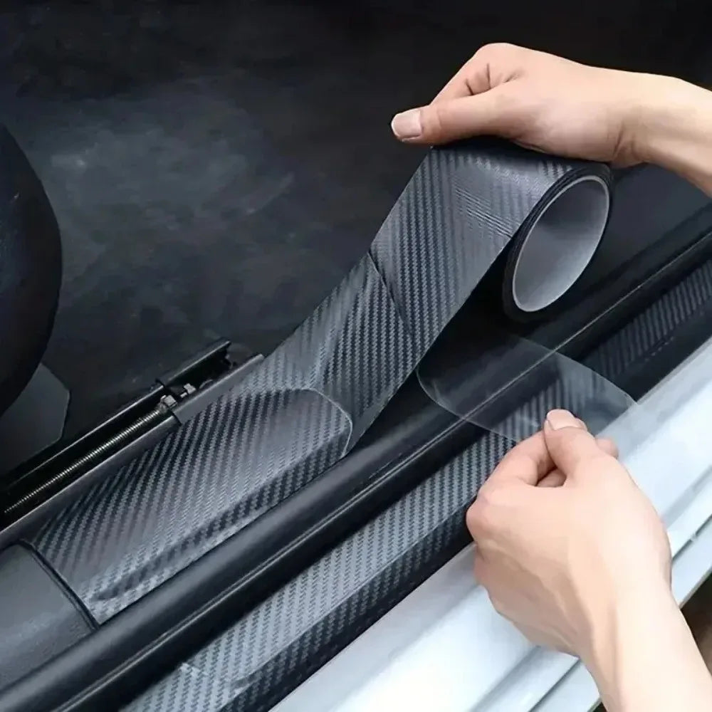 3D Carbon Fiber Vinyl Wrap Strip – Anti-Scratch Protective Adhesive for Car Door & Interior