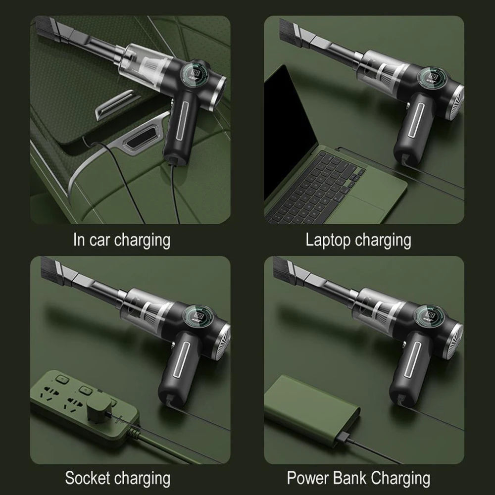 29000Pa High-Power Mini Wireless Vacuum Cleaner – Portable Handheld for Car & Home