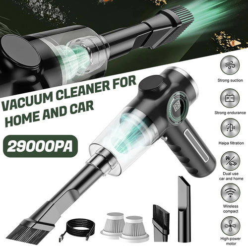 29000Pa High-Power Mini Wireless Vacuum Cleaner – Portable Handheld for Car & Home
